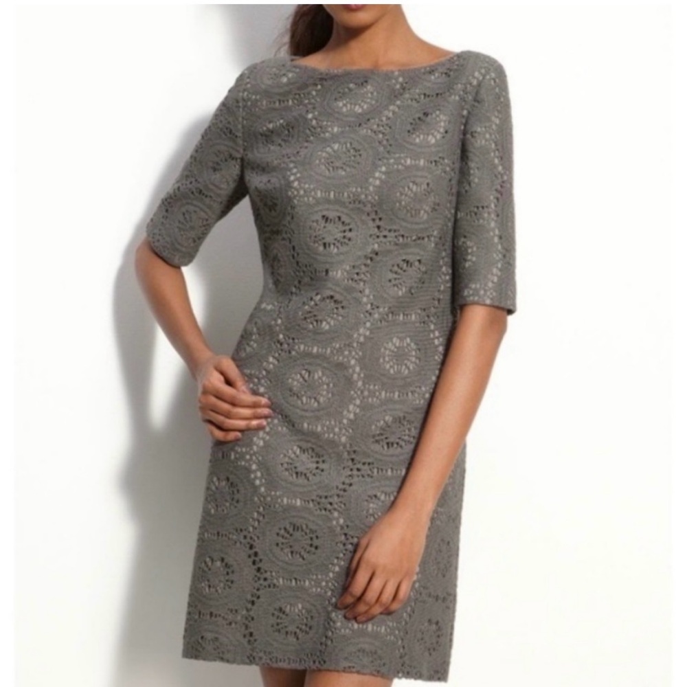 Adrianna Papell Crochet Midi Dress